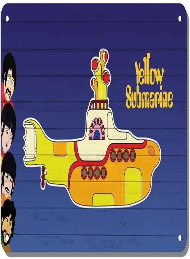 ORIMAMI Yellow Submarine Metal Tin Sign Retro Wall Art Decor,The Beatles Yellow Submarine Decoration Gifts for Birthday/Christmas/Valentine's Day 12x8 Inches - Image 1